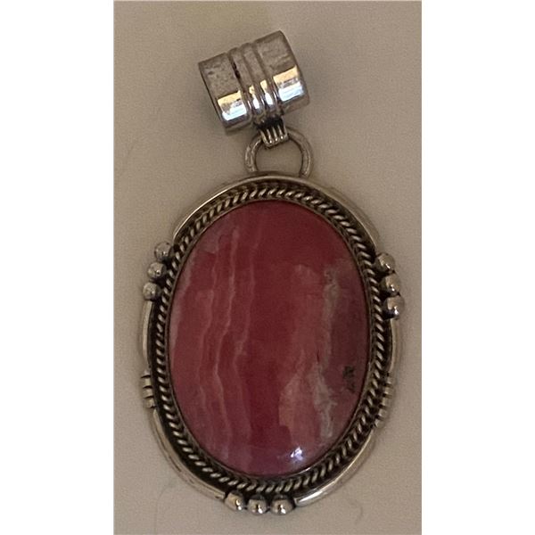 Rhodochrosite Sterling Silver Pendant