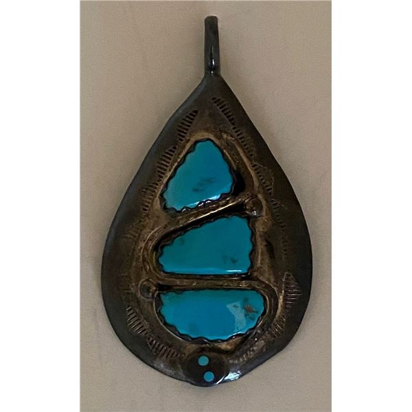 Zuni Jewelry Artist Effie C  created this Turquoise Pendant