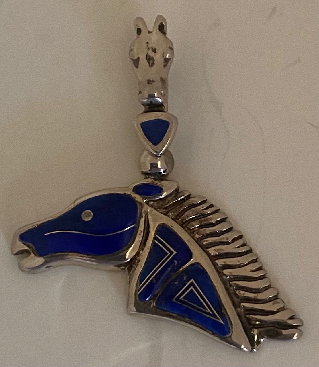 Lapis Sterling Silver Horse Pendant