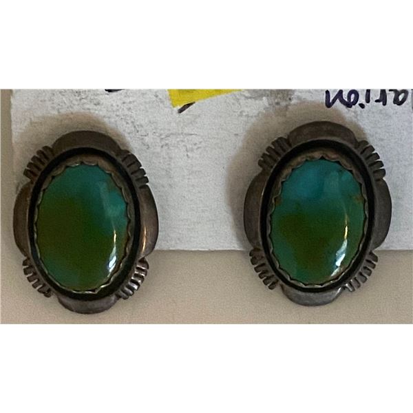 Royston Post Earrings by Marion Nez, Navajo Artist