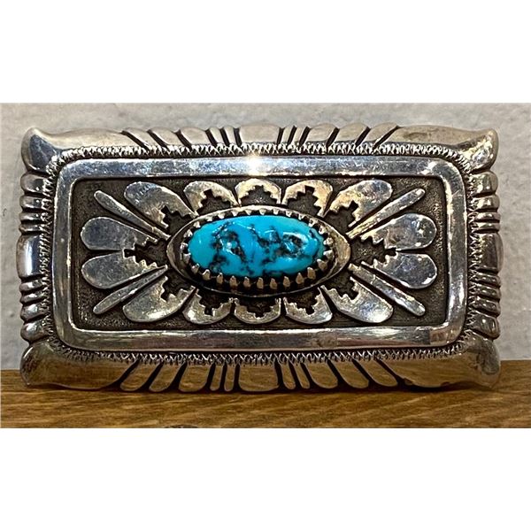 Thomas Singer Sterling Silver Turquoise belt buckle