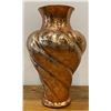 Image 3 : Mexican Ornate Handmade and Hand-Hammered Copper Vase with Flower Design.