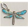 Image 1 : Reversible Dragonfly Pendant. Turquoise one side Opal and Orange Spiny Oyster Shell the other side