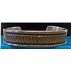 Image 1 : Gorgeous Heavy Silver Cuff Bracelet with Gold Fill Accent Overlay