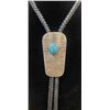 Image 1 : Number 8 Spider Web Turquoise and Tufa Cast Sterling Silver Slide