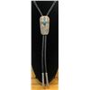 Image 3 : Number 8 Spider Web Turquoise and Tufa Cast Sterling Silver Slide