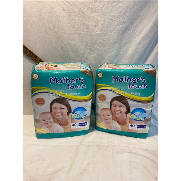 2 pkg diapers 12-24lbs