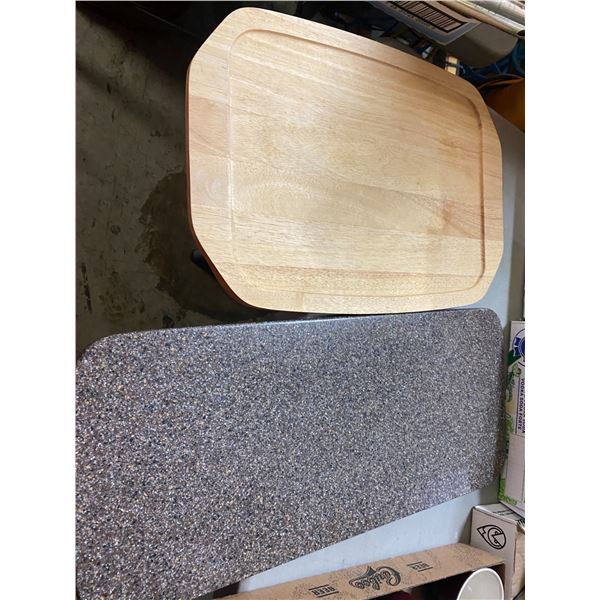 Cutting board and dishes