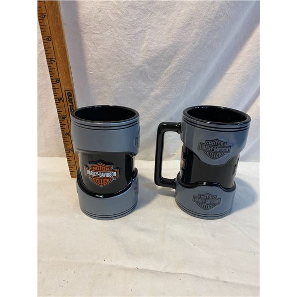 Two Harley Davidson mugs