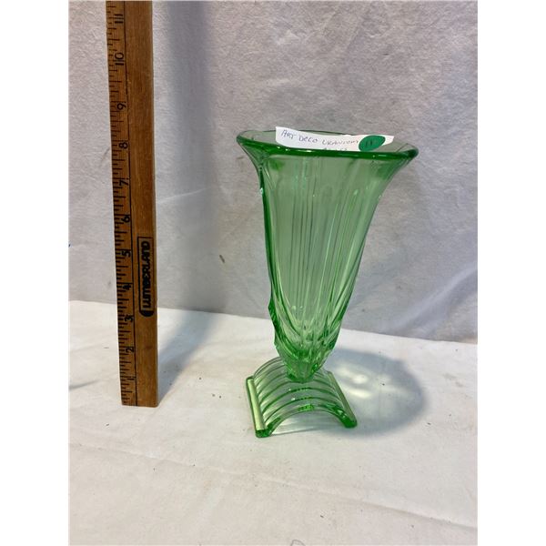 Art Deco uranium glass vase