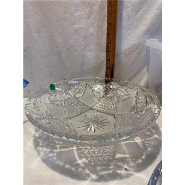 Brilliant period cut crystal 12 inch bowl 7.5 lbs