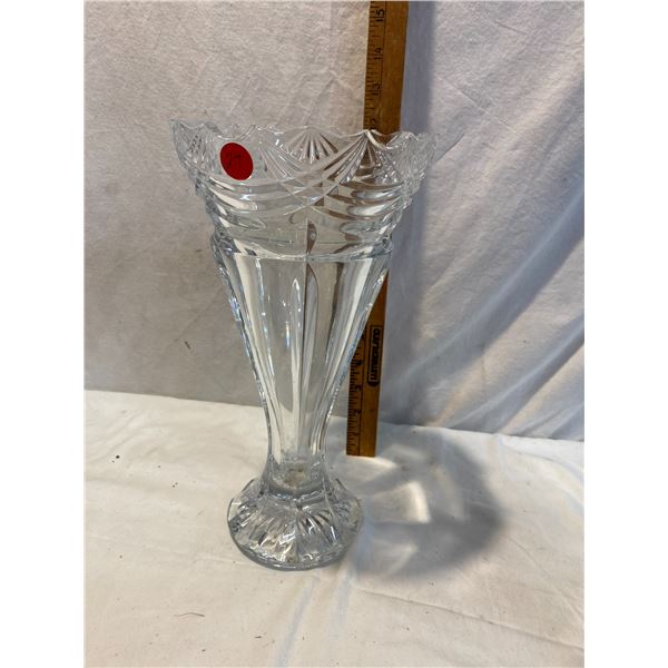 Large cut glass flower vase