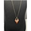 Image 3 : Vintage Elgin American Compact and Polished Stone Heart Pendant with Chain