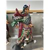 Image 3 : Colourful Mandarin Ceramic Sculpture 22" Tall with Broken Fingers