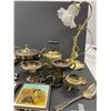 Image 3 : Nice Collectible Box Lot of Lamps Brass and Silver Plated Items