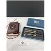 Image 1 : Nice Decorative Leather Notepad with Golf Club Pens