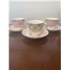 Image 1 : Lot of 3 Vintage Pink Teacups and Saucers. Colclough and Royal Vale. Great Condition