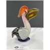 Image 2 : Very Nice Hand Blown Pelican with Fish in Beak 8" Tall