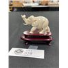 Image 1 : Nice Ivory Elephant on Rosewood Stand 3" Tall