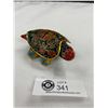 Image 1 : Nice Decorative Vintage Turtle with Enamel Inlay 4 x 3 x 2" Nice Detail