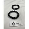 Image 2 : 2 Black Glass Bead Bracelets