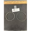 Image 1 : Pair of 3" Diameter Sterling Silver Hoop Earrings