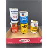 Image 1 : Nice Lot of 5 Vintage Oil Cans Esso Penzoil Texaco Etc
