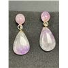 Image 2 : Large Genuine Amethyst Drop Earrings Total Length 1.75 Inches