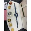 Image 2 : 1960s Birks Ladies Swiss Watch Set in Original Box Missing One Pendant Face and 4 Straps