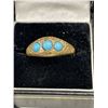 Image 2 : Antique Victorian Gold Filled Men's Turquoise Ring in Good Condition. Size 12.75" Makers Mark l&S