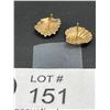 Image 2 : Tested 10K Gold Clamshell Stud Earrings