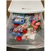 Image 2 : 6 Drawer Gracious Living Brand Rolling Storage Cart Drawers Filled with Christmas Lights, Crafting I