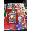 Image 2 : 13.5" Christmas Tree in Plexiglass Case and Christmas Wrapping Lot