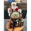 Image 2 : Fabric Mache Santa in Original Box with Rocking Horse Ornaments, Christmas Candle Sticks and Willow 