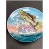 Image 3 : Vintage Fine China Napco Japan Hand Painted 3D Smallmouth Bass and Muskellunge Hanging Plate