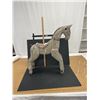 Image 1 : Very Nice Folk Art Solid Wood Painted Horse Paint Flaking  But Displays Very Well