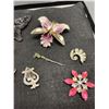 Image 2 : Lot of 13 Vintage Brooches and Pins, Etc Butterflies and More