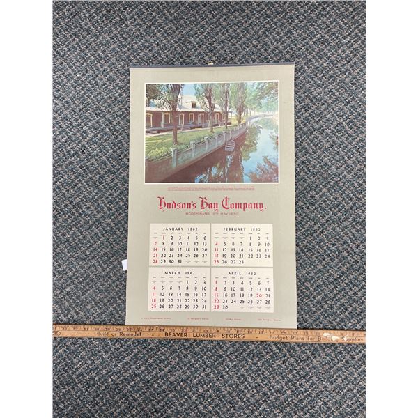 Large Hudson Bay Co 1962 Calendar Complete large-hudson-bay-co-1962-calendar-complete