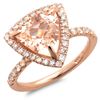 Image 1 : 14K Gold 3.00ct Morganite & 0.65ct Diamond Ring