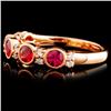 Image 2 : 14K R Gold 0.84ct Sapphire & 0.13ct Diamond Ring