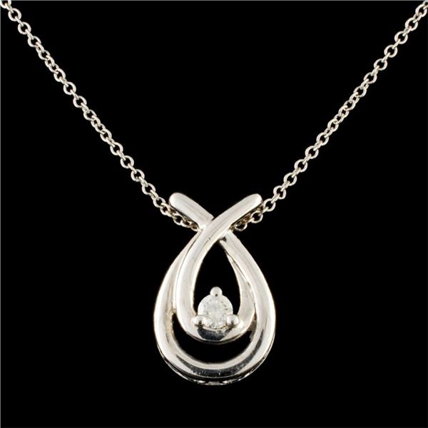 14K Gold 0.10ctw Diamond Pendant