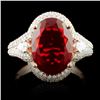 Image 1 : 14K Gold 3.13ct Opal & 0.60ctw Diamond Ring