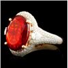 Image 2 : 14K Gold 3.13ct Opal & 0.60ctw Diamond Ring