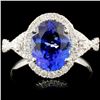 Image 1 : 14K Gold 2.35ct Tanzanite & 0.45ctw Diamond Ring