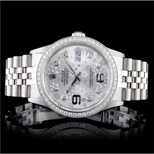 Rolex SS DateJust Diamond 36MM Wristwatch