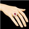 Image 3 : 14K Gold 5.57ct Ruby & 1.49ctw Diamond Ring