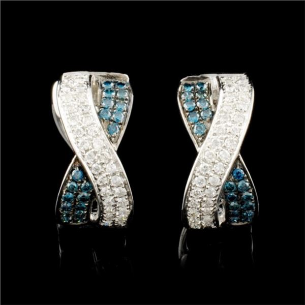 14K Gold 0.56ctw Fancy Color Diamond Earrings