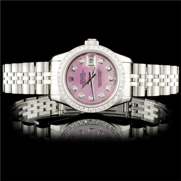 Rolex SS DateJust Diamond Ladies Wristwatch