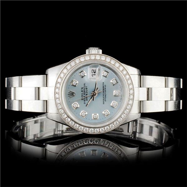 Rolex SS DateJust Diamond Ladies Wristwatch