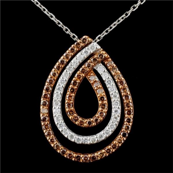 14K Gold 1.06ctw Fancy Diamond Pendant